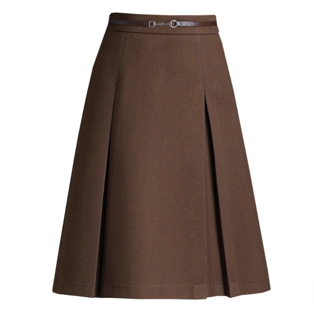 タック入りAライン膝丈スカート|オフィスカジュアル レディース 通販 Millennial Generation【ミレジェネ】