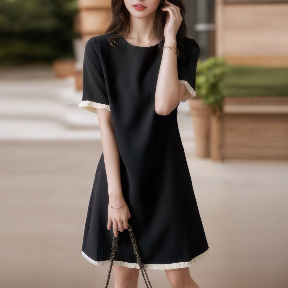 袖裾フリルAラインワンピース|オフィスカジュアル レディース 通販【ミレジェネ】