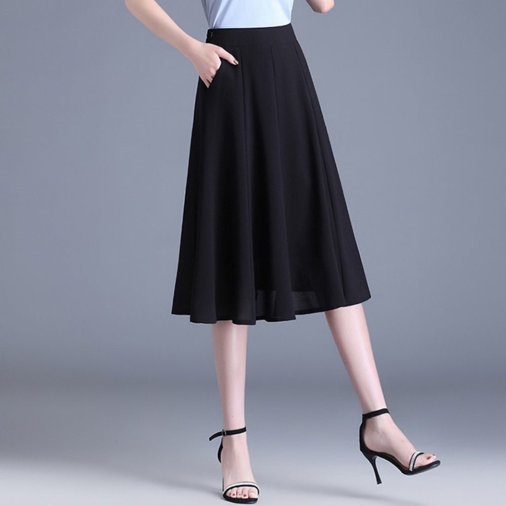 シフォンAラインミディアムスカート|オフィスカジュアル レディース 通販 Millennial Generation【ミレジェネ】