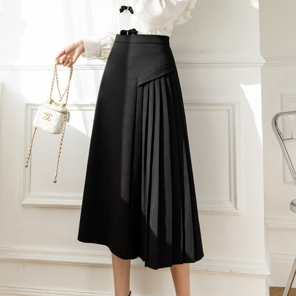 サイドプリーツAラインスカート|オフィスカジュアル レディース 通販【ミレジェネ】