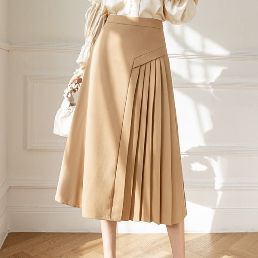 サイドプリーツAラインスカート|オフィスカジュアル レディース 通販【ミレジェネ】