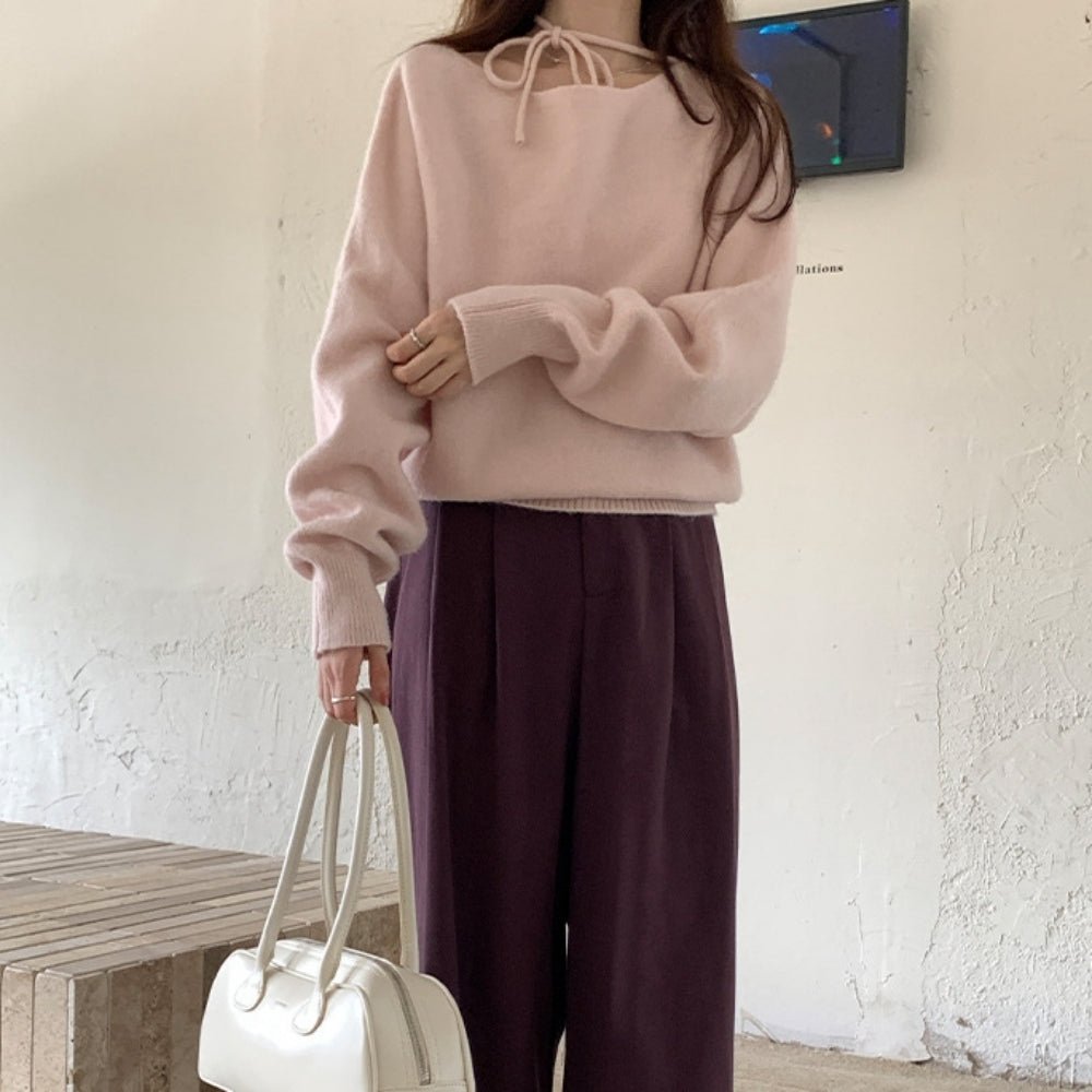 首元リボンニット|オフィスカジュアル レディース 通販【ミレジェネ】