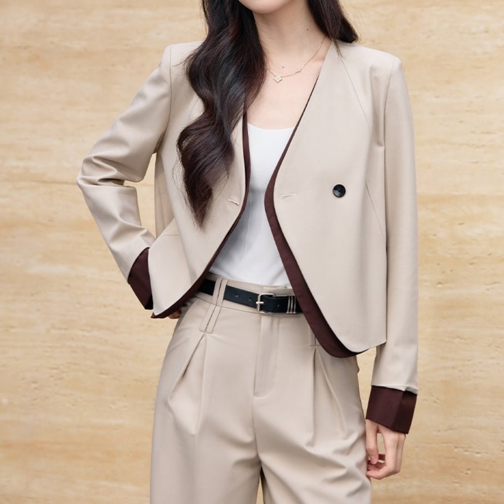 バイカラーJKワイドパンツセットアップ|オフィスカジュアル レディース 通販【ミレジェネ】