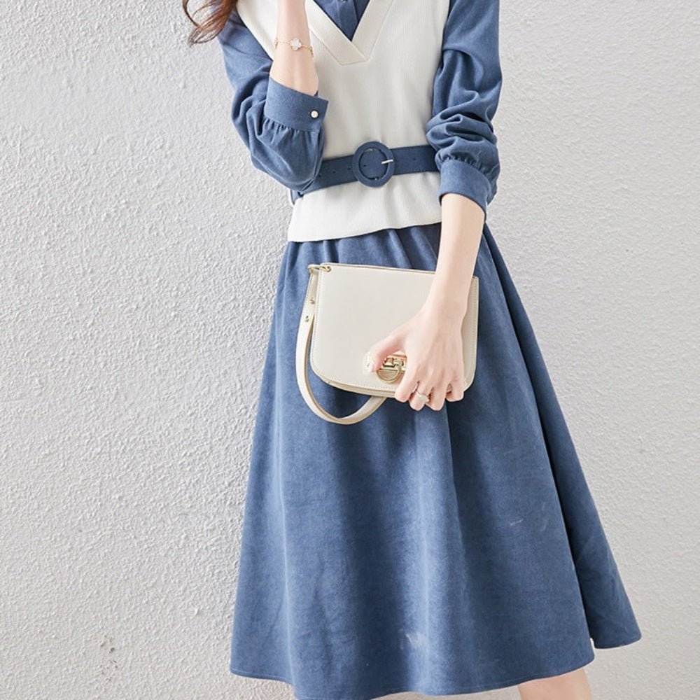 <即納>フェイクレイヤードシャツワンピース|オフィスカジュアル レディース 通販 Millennial Generation【ミレジェネ】