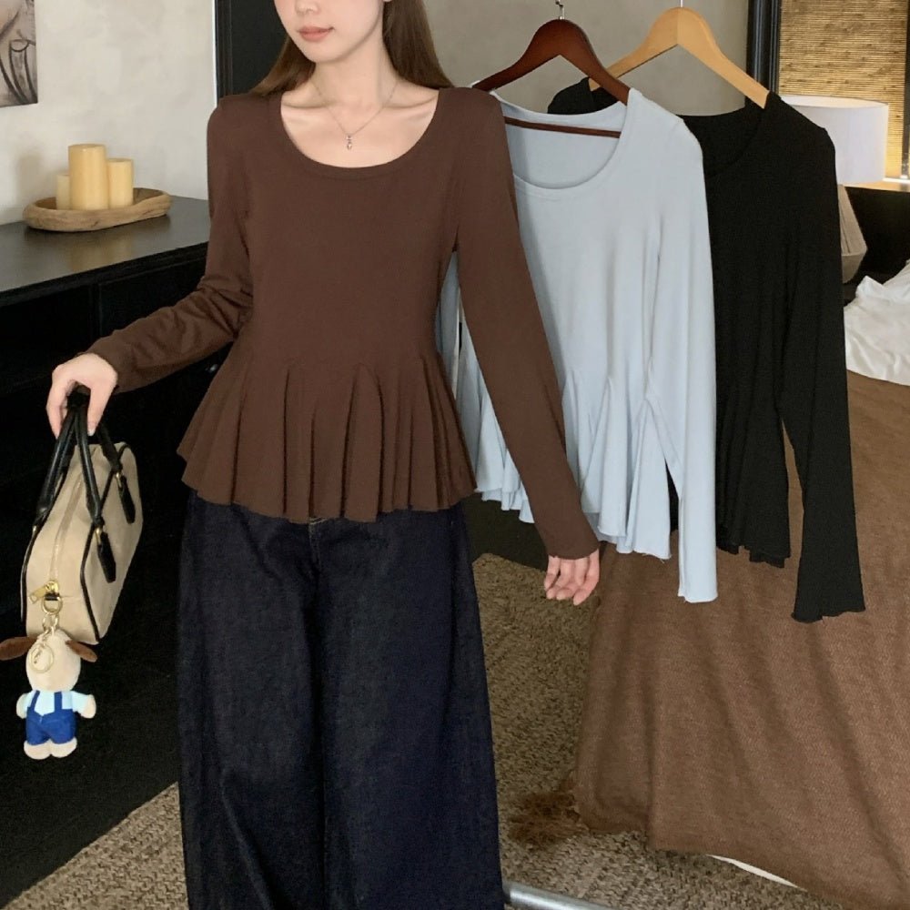 ペプラムリブカットソートップス|オフィスカジュアル レディース 通販【ミレジェネ】