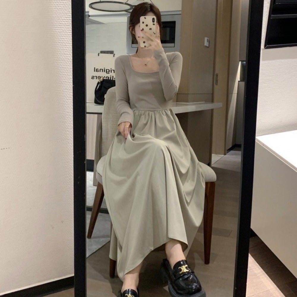 スクエアネックロングワンピース|オフィスカジュアル レディース 通販【ミレジェネ】