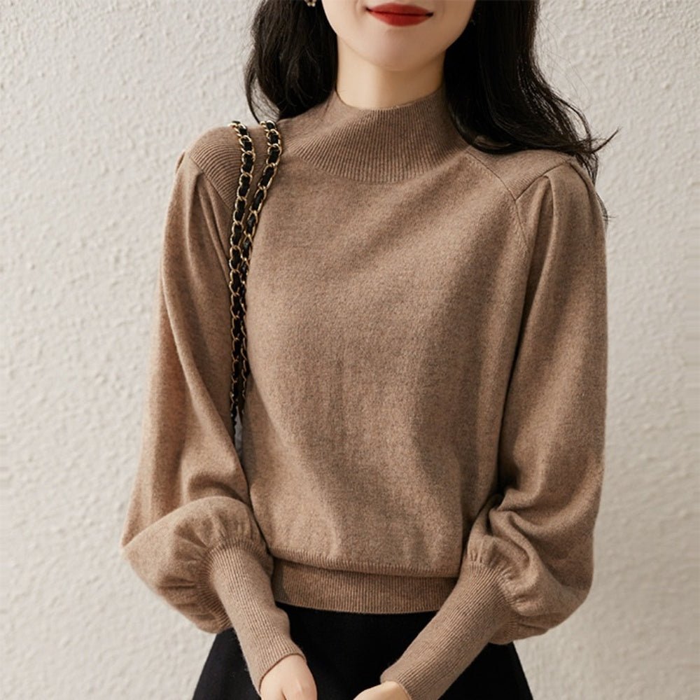 ハイネックパフスリーブニット|オフィスカジュアル レディース 通販【ミレジェネ】