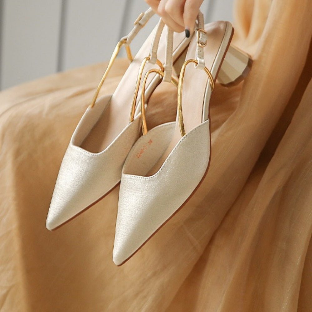 ヒールデザインゴールドモチーフパンプス|オフィスカジュアル レディース 通販【ミレジェネ】