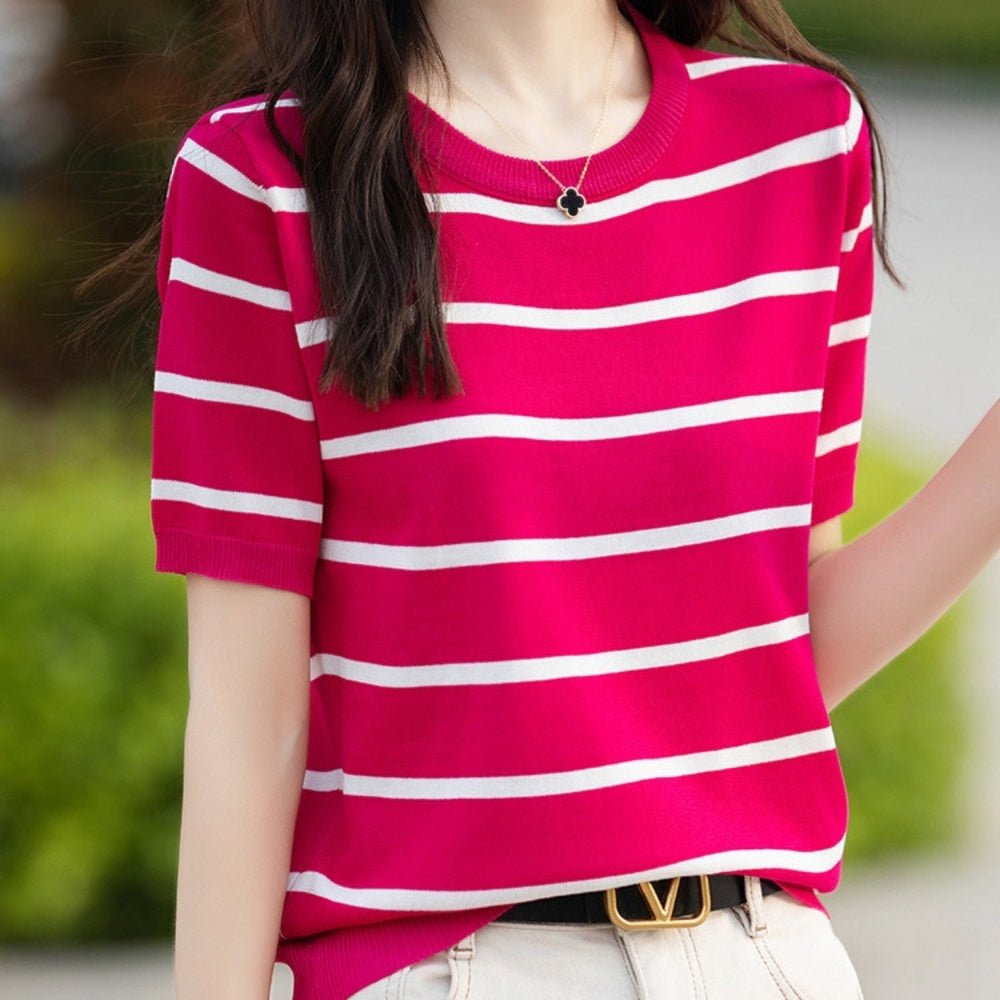 フレンチボーダー薄ニットトップス|オフィスカジュアル レディース 通販【ミレジェネ】