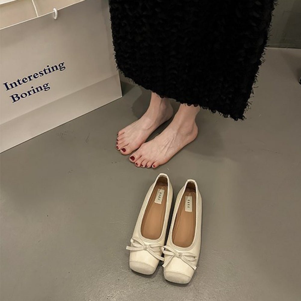 スクエアトゥーリボンパンプス|オフィスカジュアル レディース 通販【ミレジェネ】