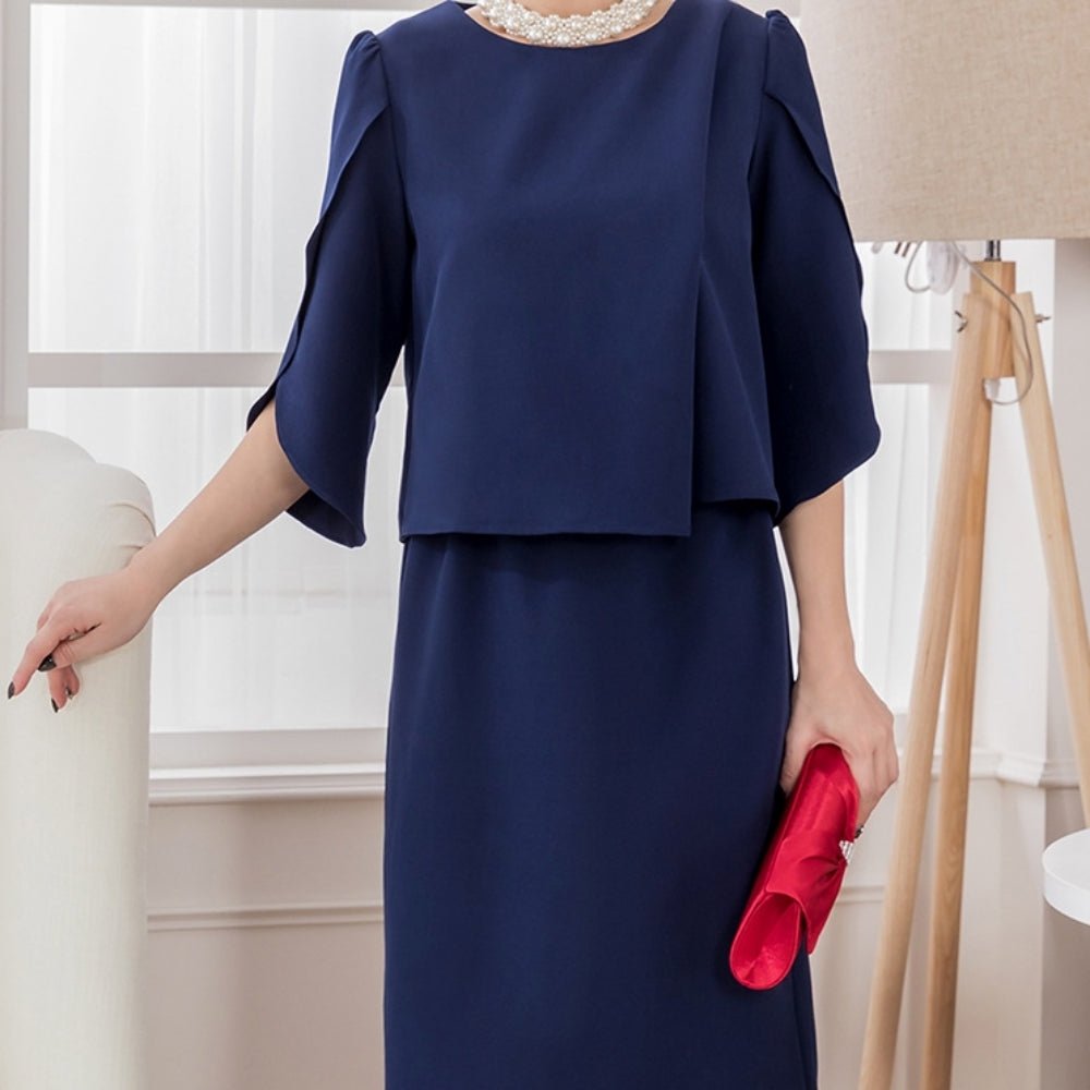 七分袖ツーピースドレス|オフィスカジュアル レディース 通販【ミレジェネ】
