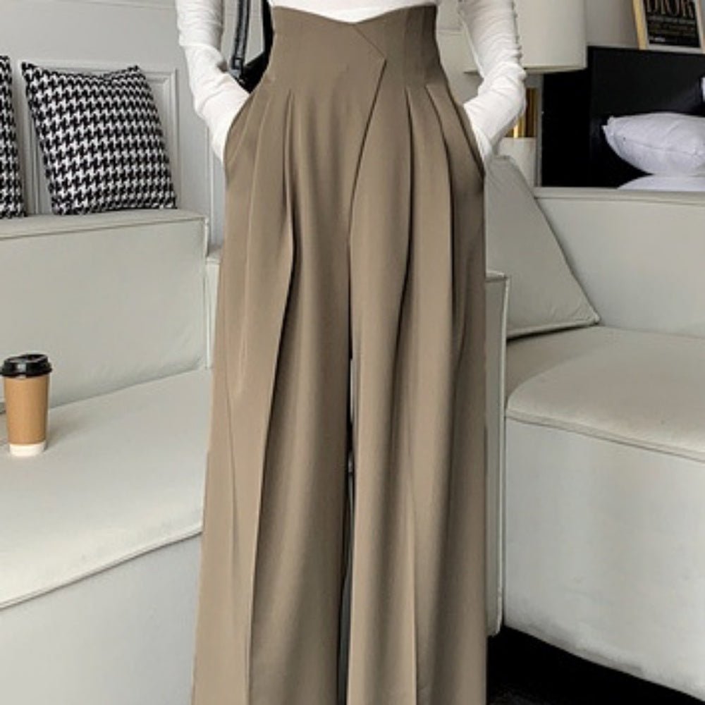 ラップ風ハイウエストスラックスパンツ|オフィスカジュアル レディース 通販【ミレジェネ】