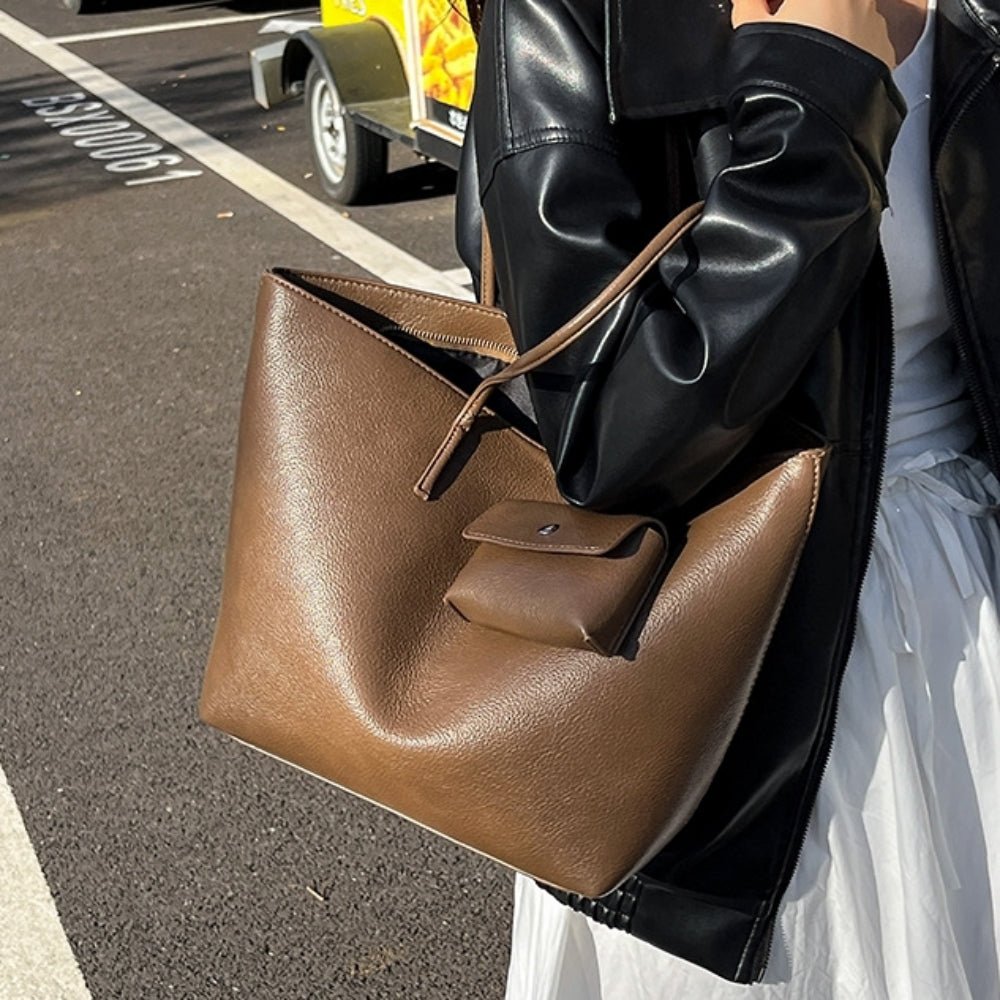 ミニポーチ付きソフトレザー調トートバッグ|オフィスカジュアル レディース 通販【ミレジェネ】