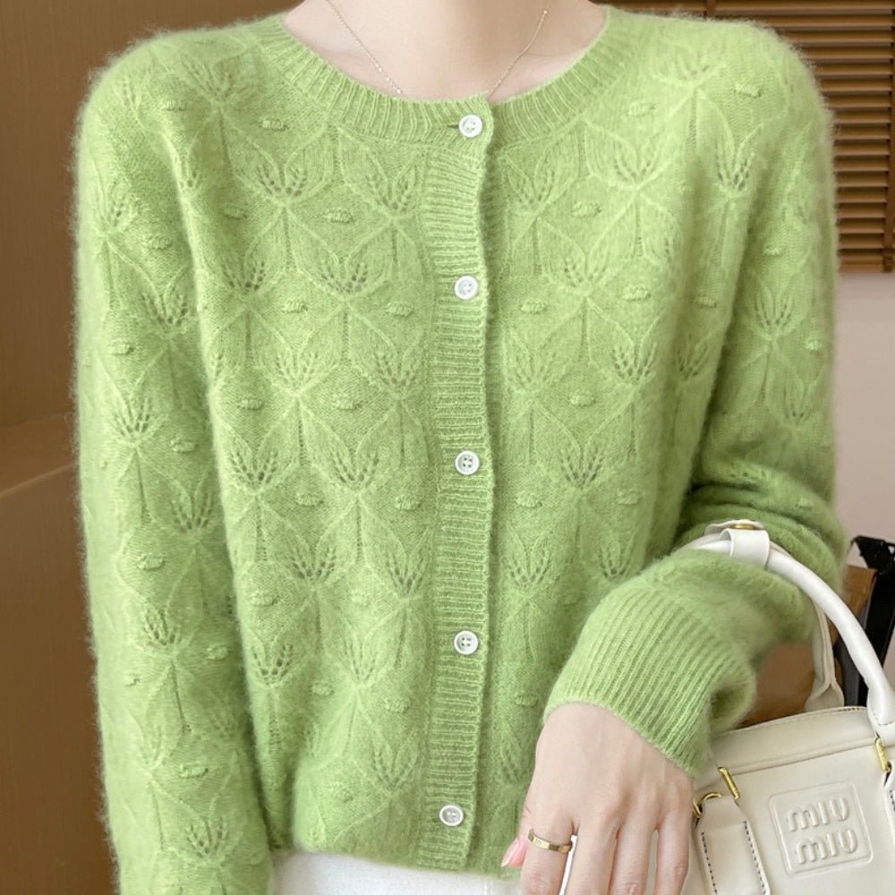 レース調ウールカーディガン|オフィスカジュアル レディース 通販【ミレジェネ】