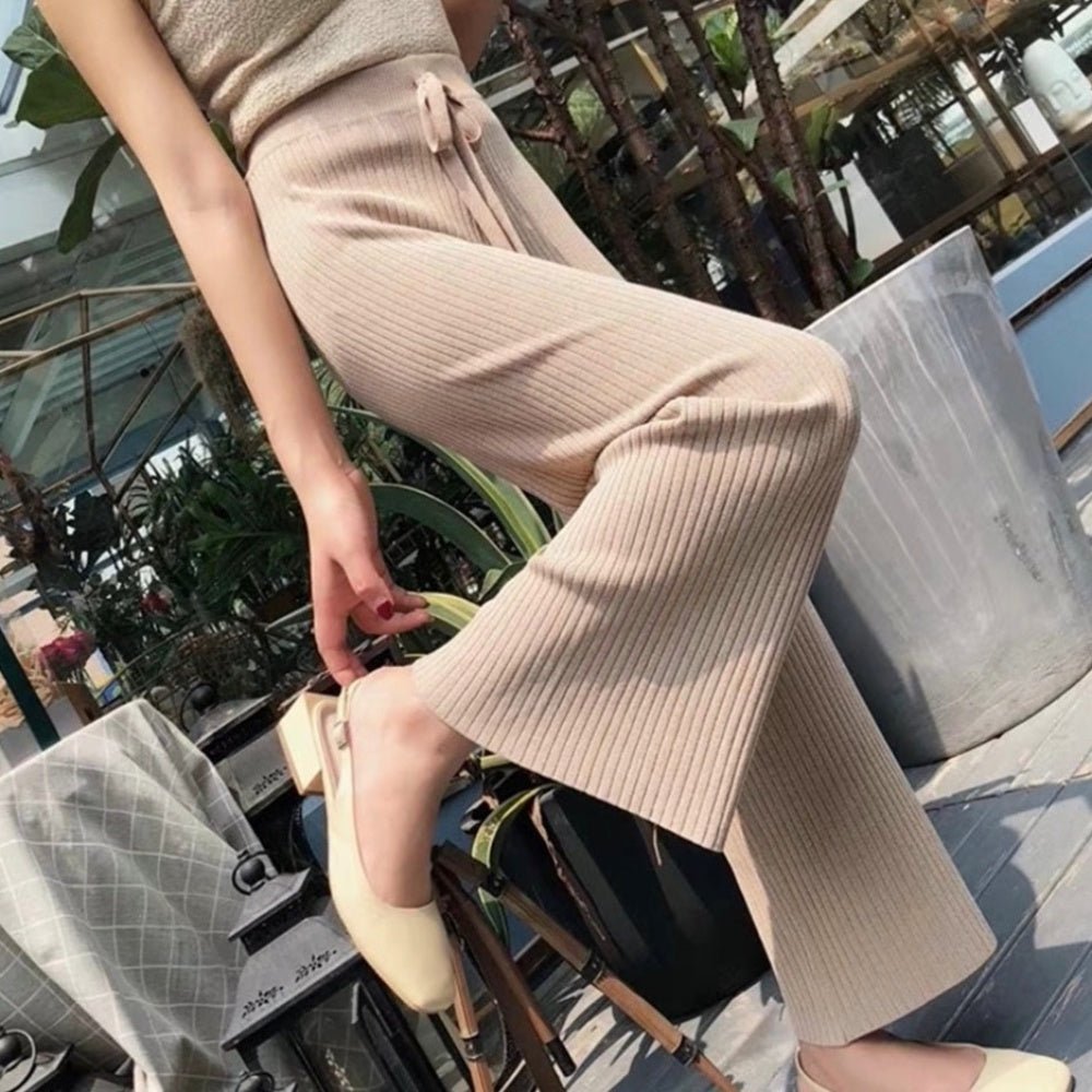 リブニットストレートパンツ|オフィスカジュアル レディース 通販 Millennial Generation【ミレジェネ】