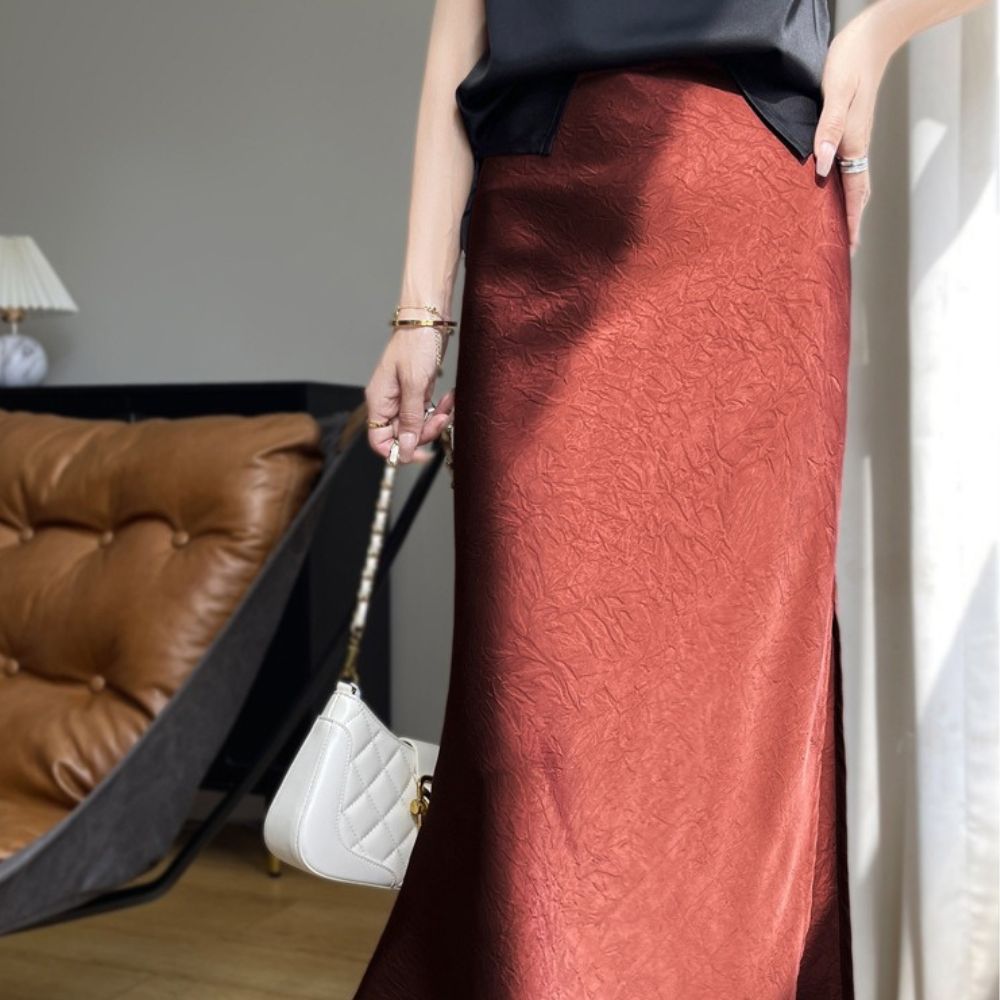 ジャガードサテンスカート|オフィスカジュアル レディース 通販【ミレジェネ】