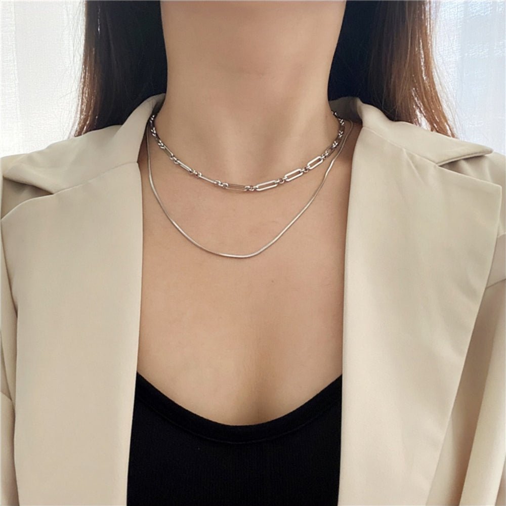 ダブルチェーンネックレス|オフィスカジュアル レディース 通販【ミレジェネ】