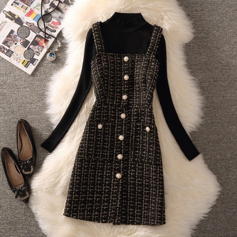 パールボタンツイードジャンパースカート|オフィスカジュアル レディース 通販【ミレジェネ】