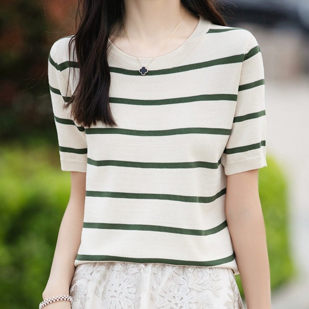 フレンチボーダー薄ニットトップス|オフィスカジュアル レディース 通販【ミレジェネ】