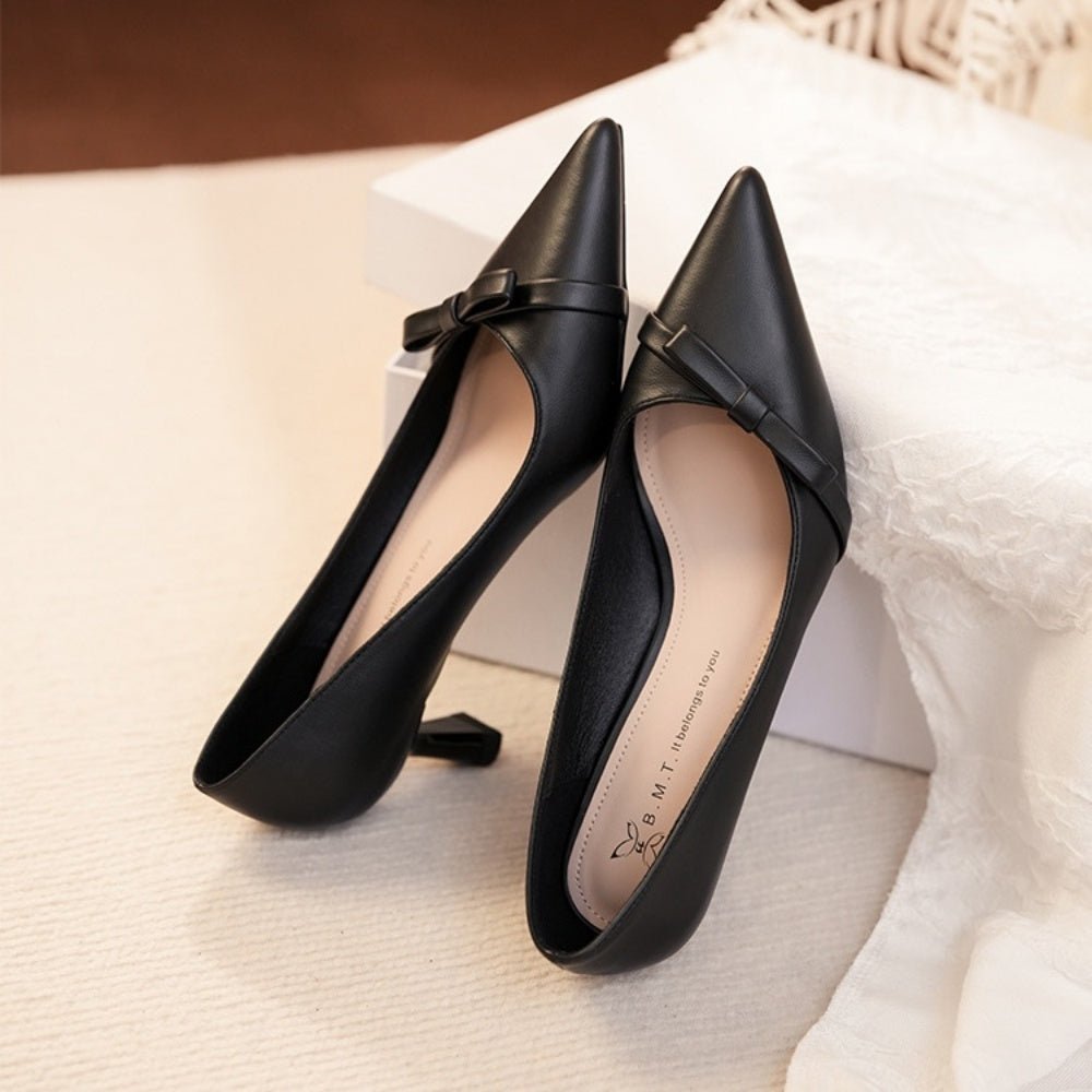 アシメフラットリボンパンプス|オフィスカジュアル レディース 通販【ミレジェネ】