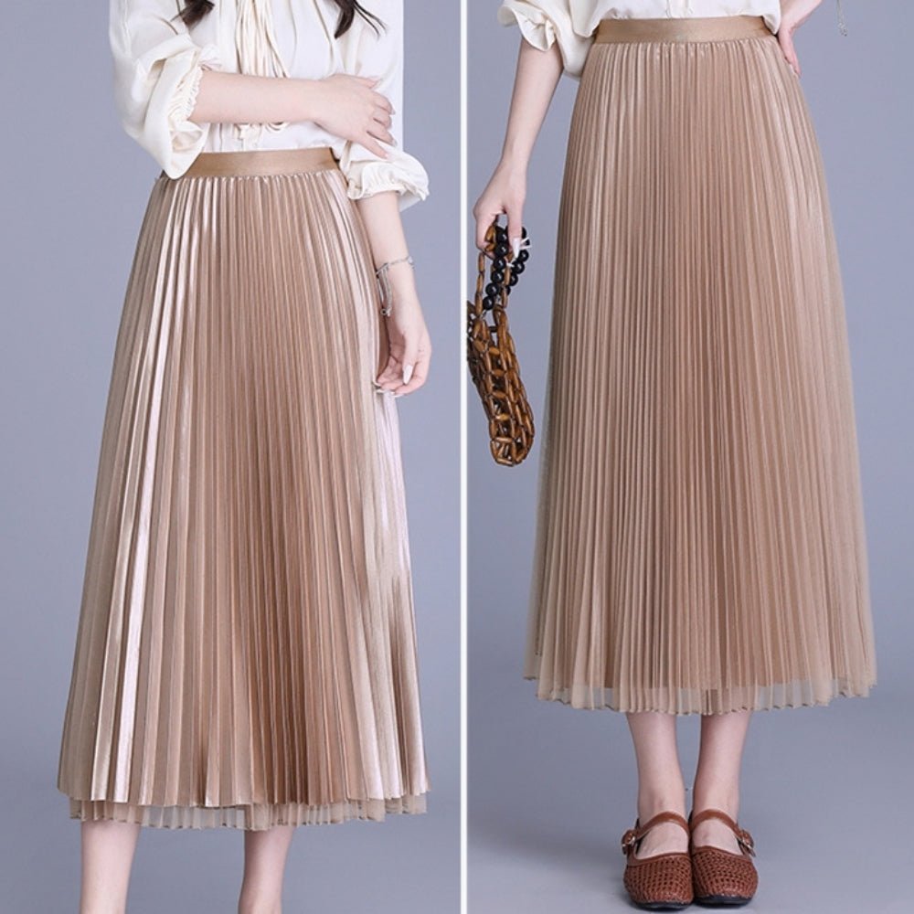 ミモレ丈シフォンプリーツスカート|オフィスカジュアル レディース 通販【ミレジェネ】