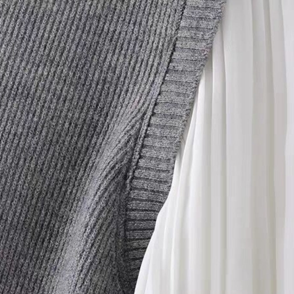 見せかけニットプリーツブラウス|オフィスカジュアル レディース 通販【ミレジェネ】