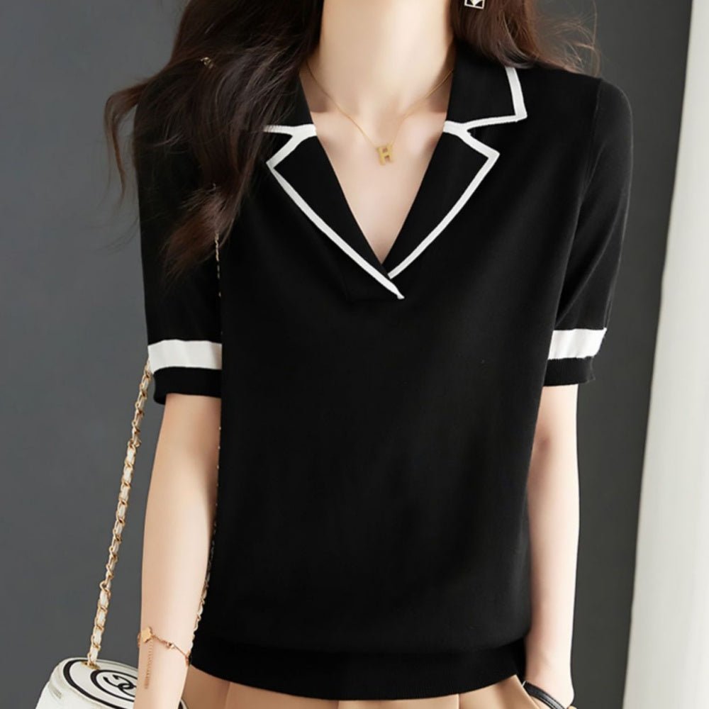 ポロニット配色トップス|オフィスカジュアル レディース 通販【ミレジェネ】