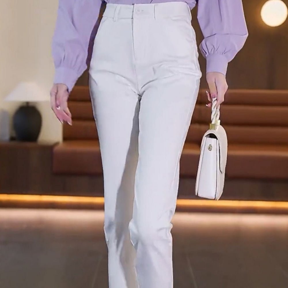 裾スリット入りストレートパンツ|オフィスカジュアル レディース 通販【ミレジェネ】