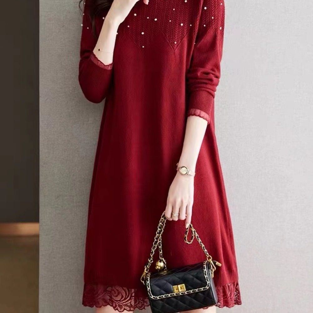 パール付きニットワンピース|オフィスカジュアル レディース 通販 Millennial Generation【ミレジェネ】