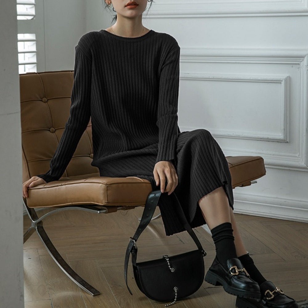 ワイドリブニットワンピース|オフィスカジュアル レディース 通販【ミレジェネ】