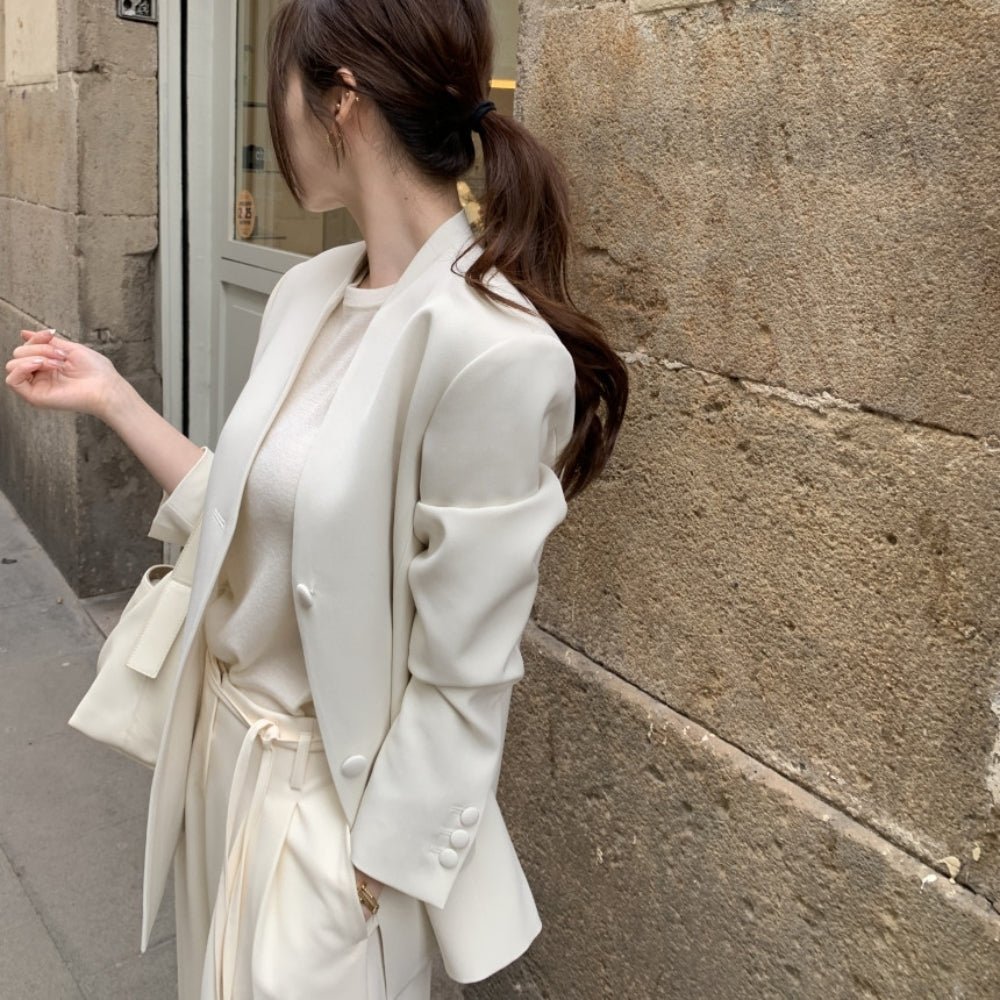 シンプルVネックジャケット|オフィスカジュアル レディース 通販【ミレジェネ】
