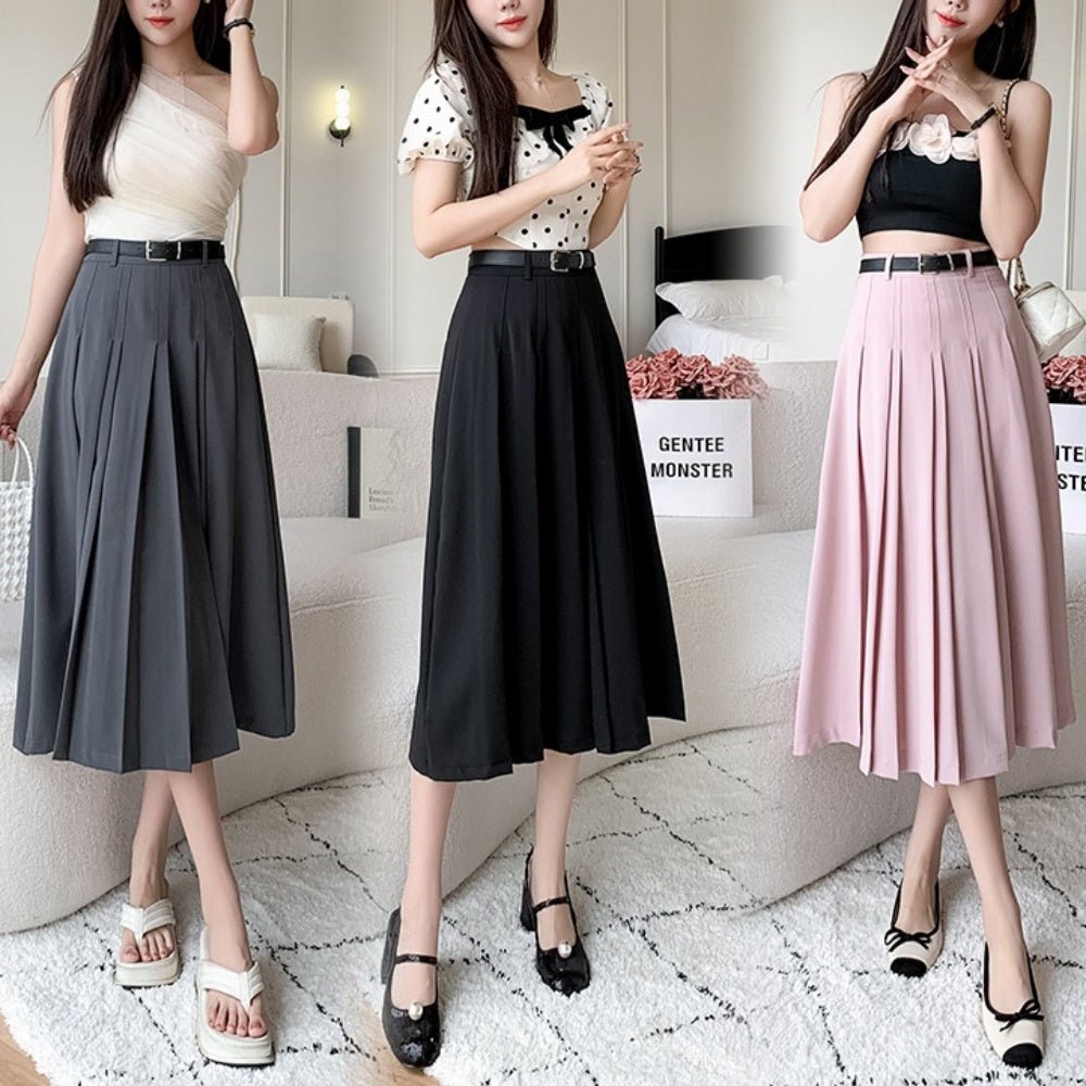 プリーツロングスカート|オフィスカジュアル レディース 通販【ミレジェネ】