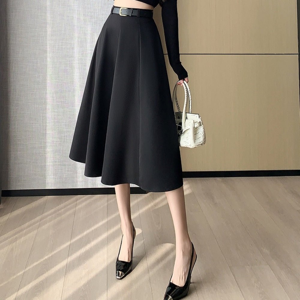 ミドル丈ハイウエストスカート|オフィスカジュアル レディース 通販【ミレジェネ】