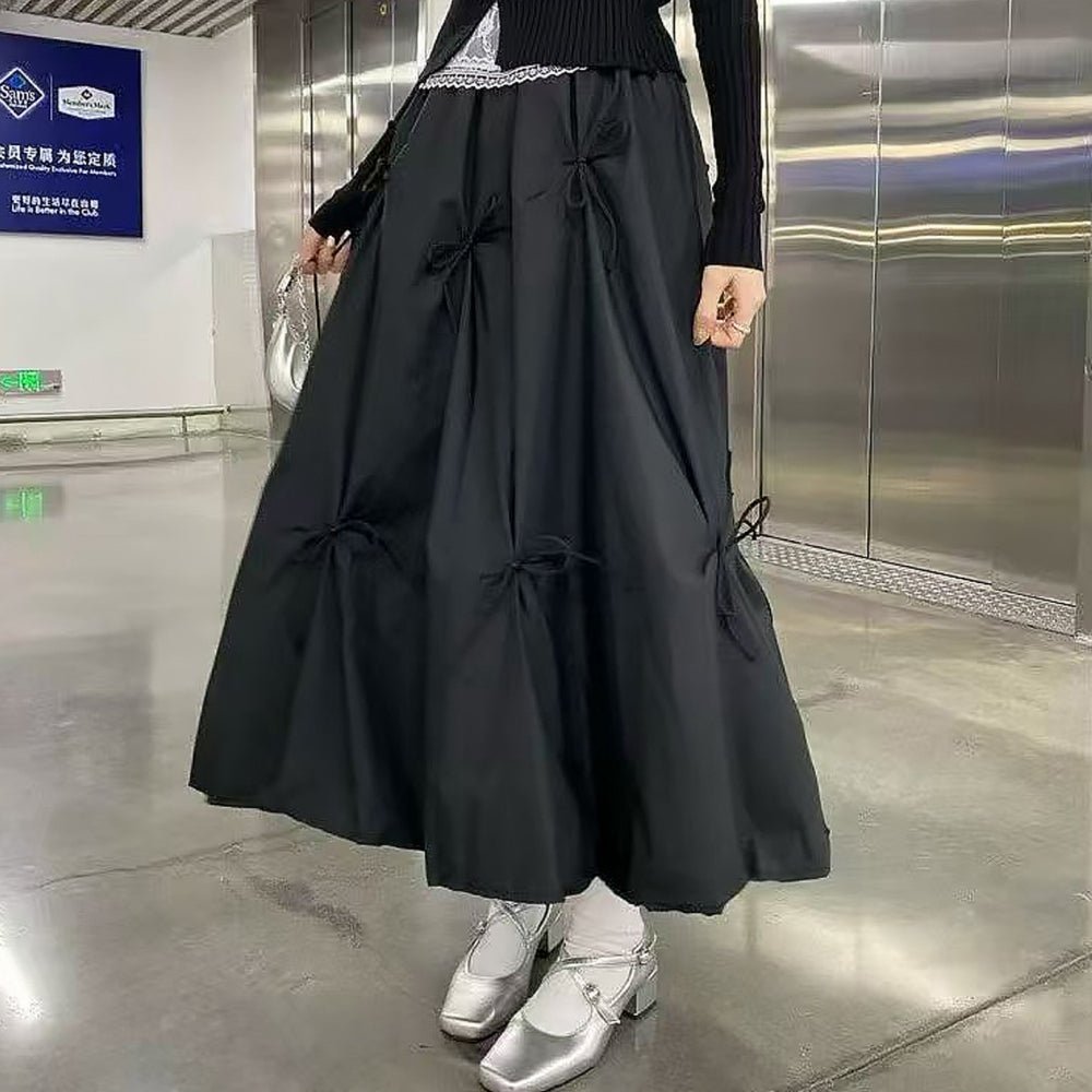 リボンギャザーフレアスカート|オフィスカジュアル レディース 通販【ミレジェネ】