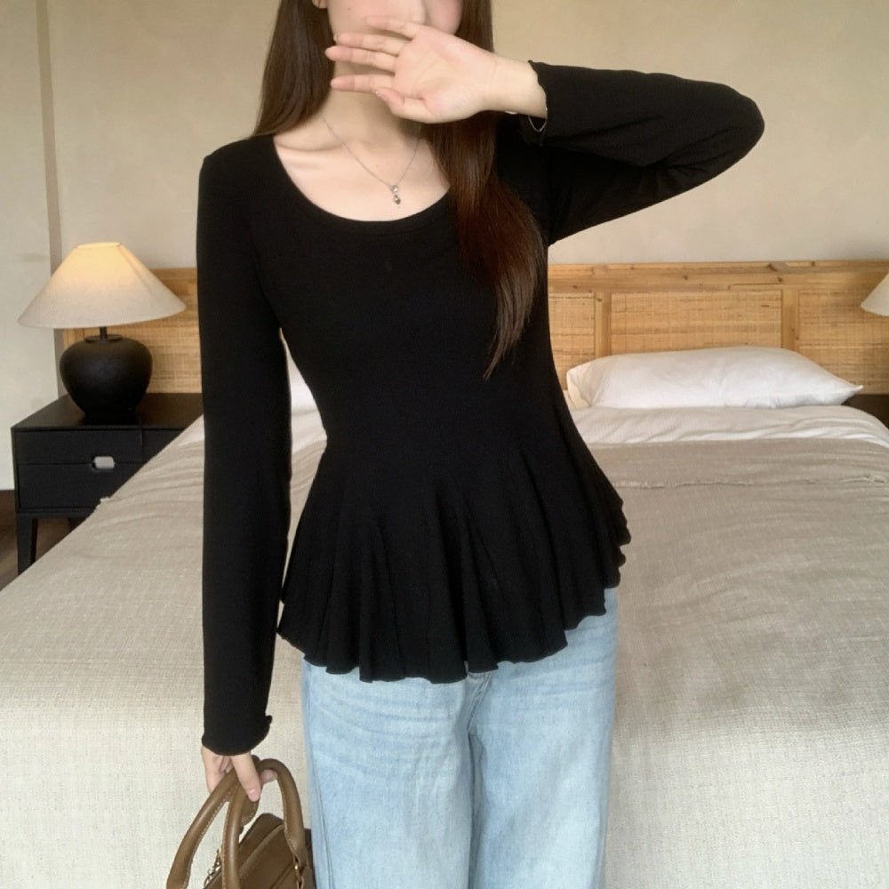 ペプラムリブカットソートップス|オフィスカジュアル レディース 通販【ミレジェネ】