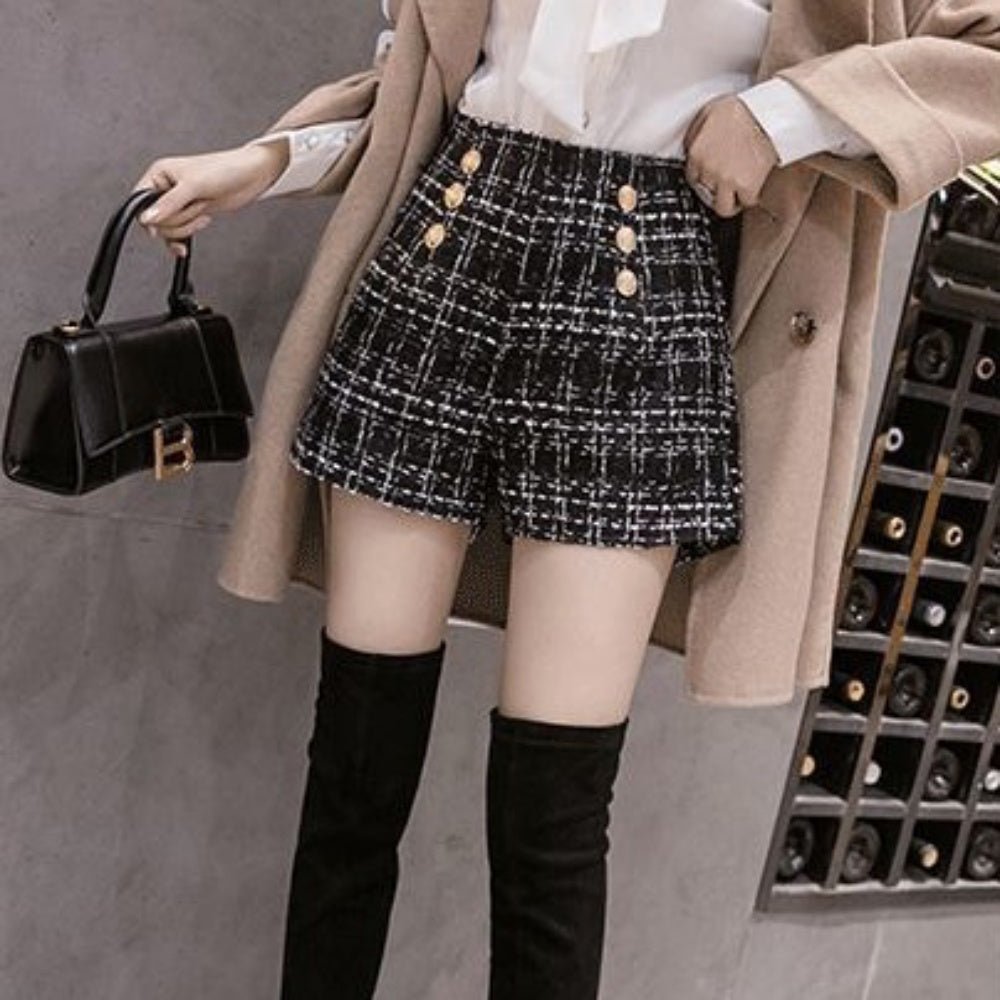 フロントボタンツイードショートパンツ|オフィスカジュアル レディース 通販【ミレジェネ】