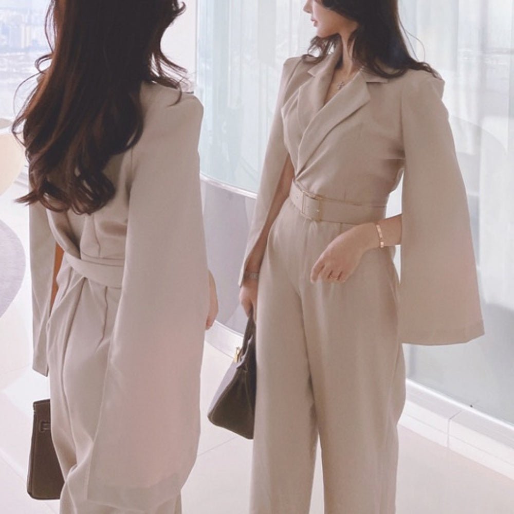 スリットスリーブオールインワン|オフィスカジュアル レディース 通販【ミレジェネ】