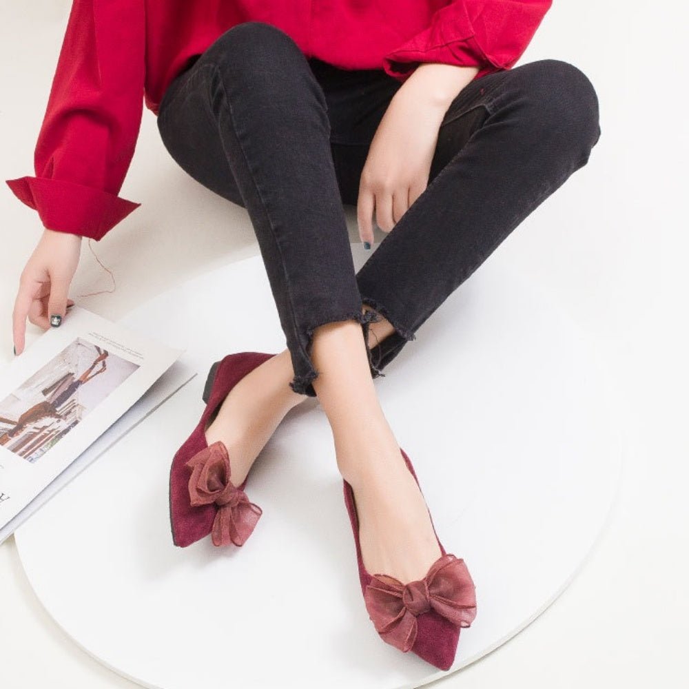 オーガンジーリボンフラットパンプス|オフィスカジュアル レディース 通販【ミレジェネ】