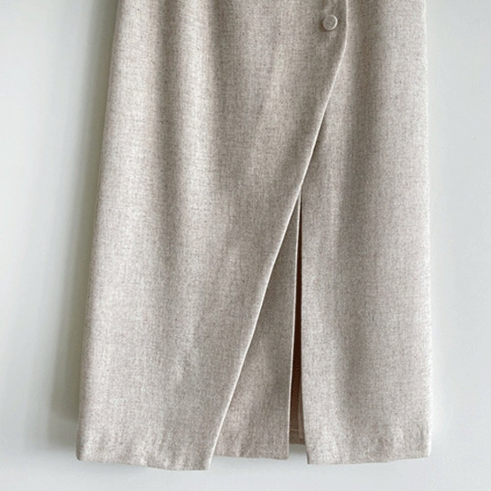 フロントスリットウールスカート|オフィスカジュアル レディース 通販【ミレジェネ】