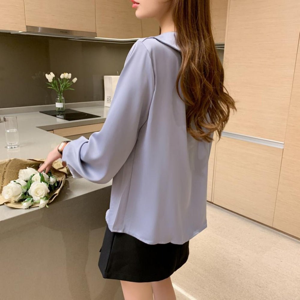 装飾ボタンスキッパーブラウス|オフィスカジュアル レディース 通販 Millennial Generation【ミレジェネ】