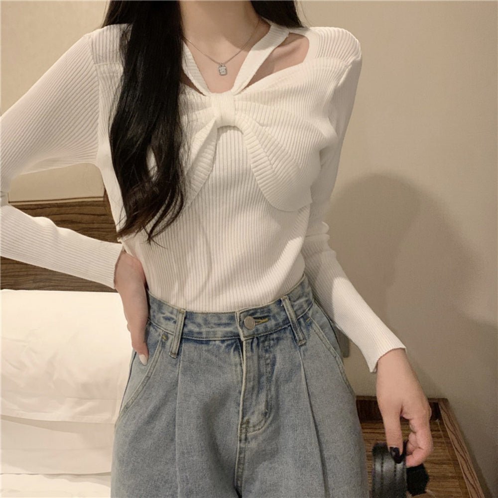 フロントリボンリブカットソー|オフィスカジュアル レディース 通販【ミレジェネ】
