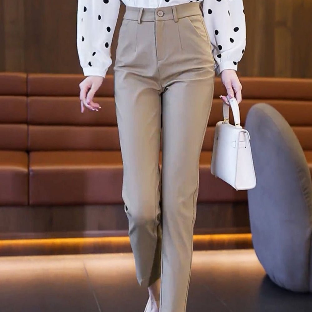 裾スリット入りストレートパンツ|オフィスカジュアル レディース 通販【ミレジェネ】