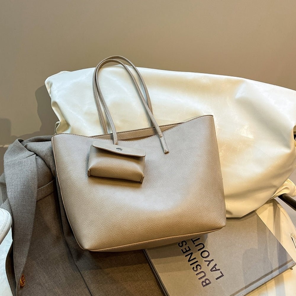 ミニポーチ付きソフトレザー調トートバッグ|オフィスカジュアル レディース 通販【ミレジェネ】