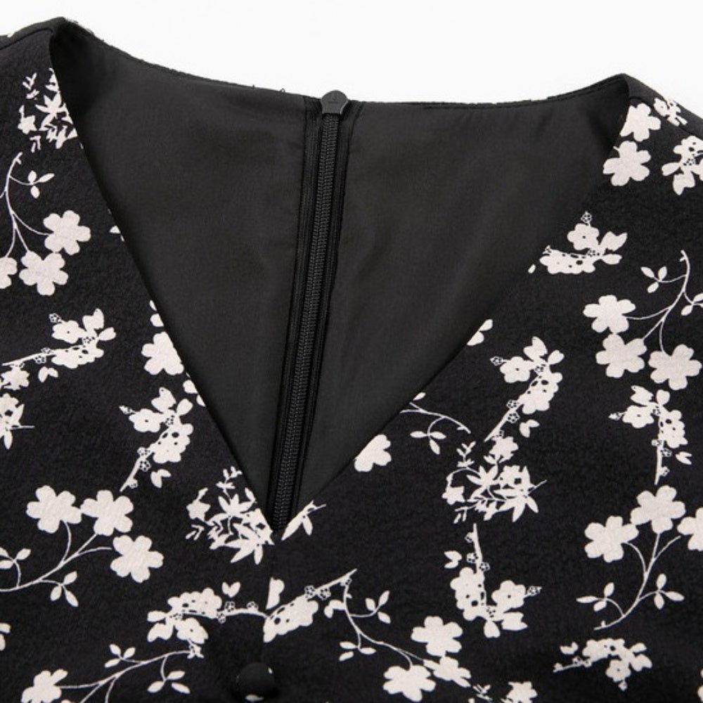 レトロ花柄シフォンワンピース|オフィスカジュアル レディース 通販 Millennial Generation【ミレジェネ】