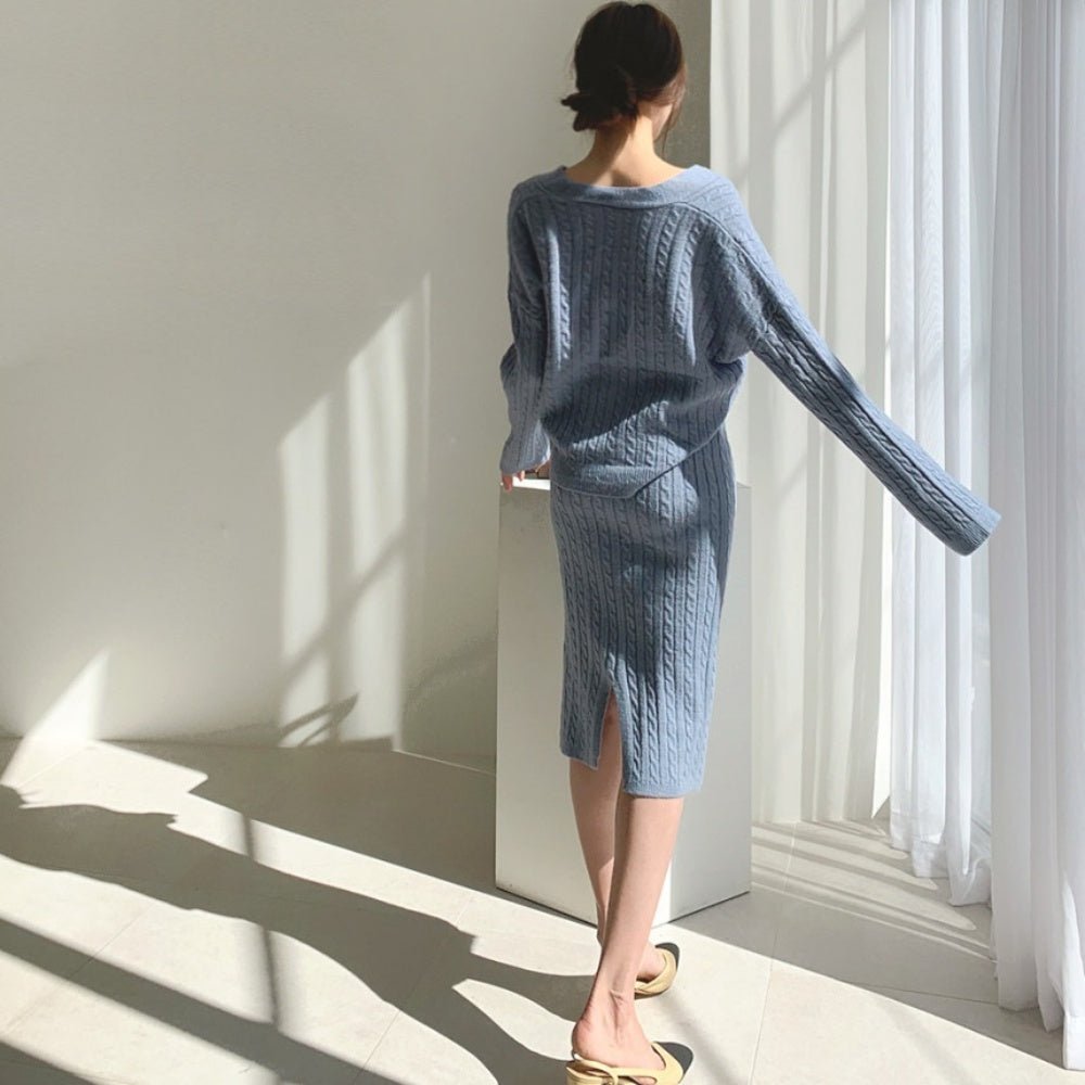ケーブルニットセットアップ|オフィスカジュアル レディース 通販【ミレジェネ】
