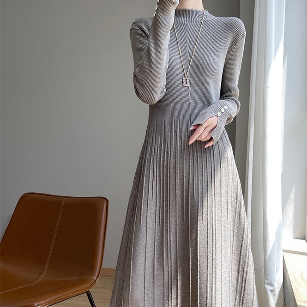 切り替えプリーツニットワンピース|オフィスカジュアル レディース 通販【ミレジェネ】