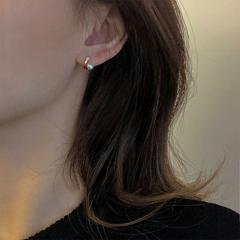 パールアクセントリングピアス|オフィスカジュアル レディース 通販【ミレジェネ】