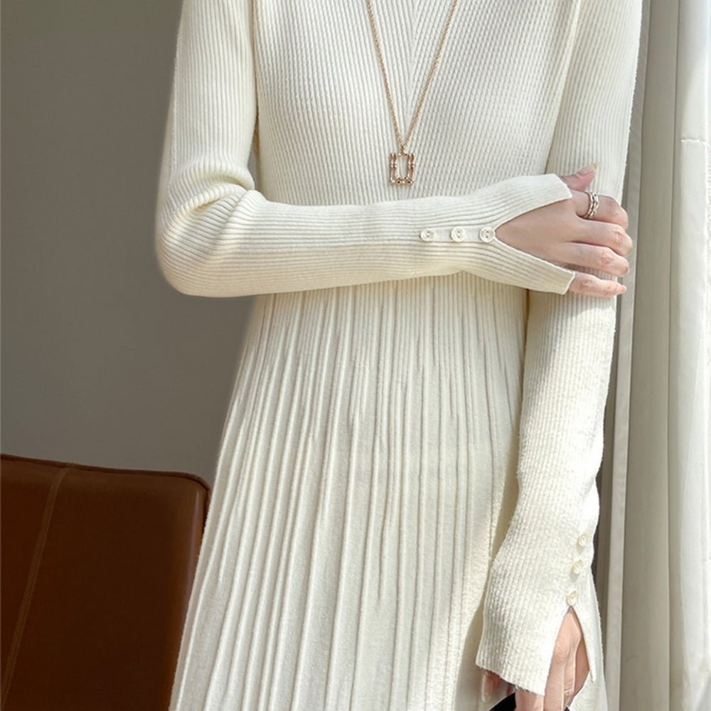 切り替えプリーツニットワンピース|オフィスカジュアル レディース 通販【ミレジェネ】