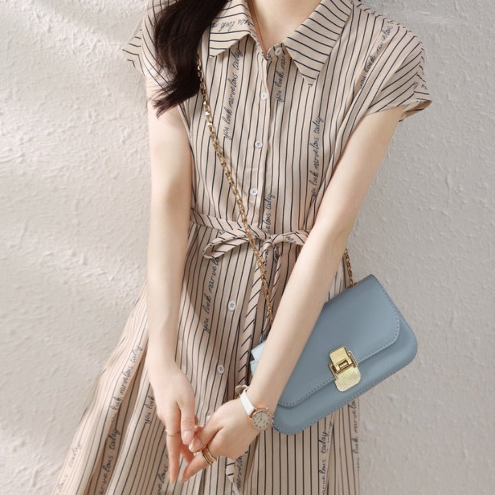 英字プリントシャツワンピース|オフィスカジュアル レディース 通販【ミレジェネ】