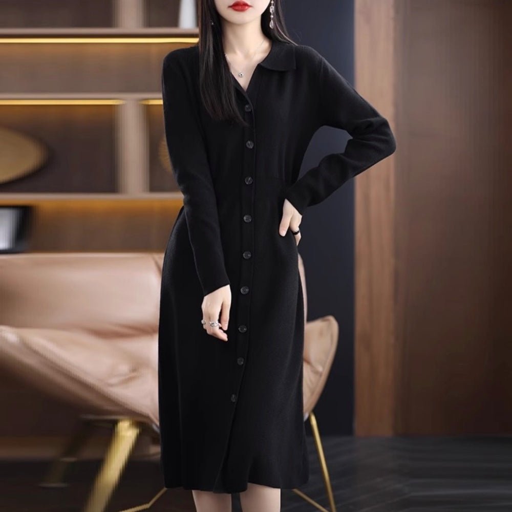 襟付きニットワンピース|オフィスカジュアル レディース 通販【ミレジェネ】